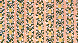 Primavera Pineapple Stripe Peach Metallic Fabric by Cotton + Steel