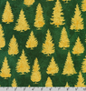 Winter's Grandeur 8 - Trees Green/Gold Metallic by Robert Kaufman AXBM-19334-7 GREEN
