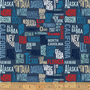 Across The USA States by Whistler Studios for Windham Fabrics 52206-2