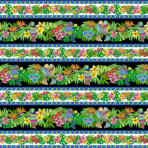 Tropical Flair - Repeating Stripe Multi by Hello Angel for Wilmington Prints
