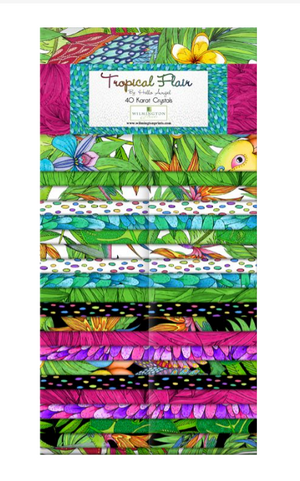 Tropical Flair 40 Karat Crystals/Jelly Roll by Hello Angel for Wilmington Prints
