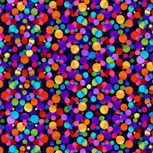 Timeless Treasures - Night Bloom Floating Rainbow Dots