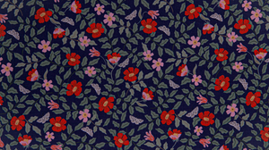 Strawberry Fields - Primrose Navy Rayon Fabric by Cotton + Steel | RP402-NA3R