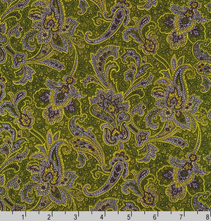 Paisley Prints Green by Robert Kaufman | Designer Fabrics | Royal Motif Fabrics