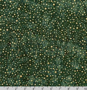 Artisan Batiks Sparkle Gold Dots on Green by Robert Kaufman AMDM-18767-224 EVERGREEN