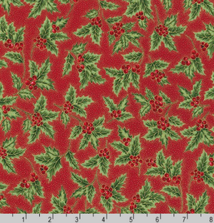 Holiday Flourish 13 - Holiday Holly Red by Robert Kaufman SRKM-19258-3 