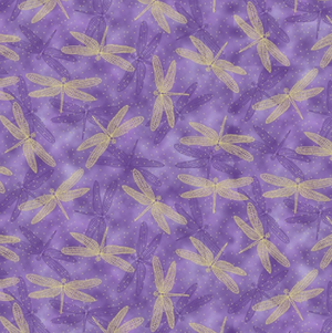 Graceful Garden - Dragonfly Purple/Gold 