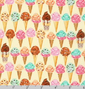 Sweet Tooth - Ice cream Cones Vanilla by Robert Kaufman | AMKD-19829-85 VANILLA