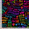 Dog Best Friends Rainbow Writing Fabric