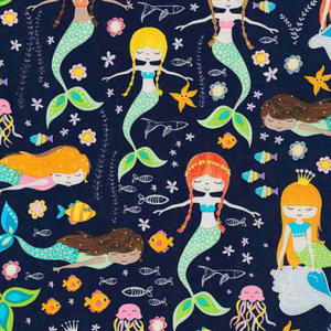 Sparkle & Shine Swimming Glitter Mermaids by Timeless Treasures