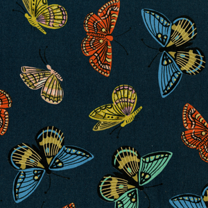 English Garden - Monarch Navy Canvas Fabric