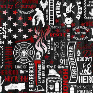 Fire & Rescue - Firefighter Words by Timeless Treasures 