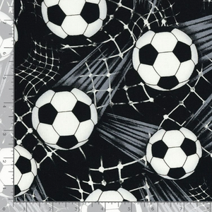 Goal! - Tossed Soccer Balls by Gail Cadden for Timeless Treasures