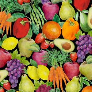 Fresh From the Grove - Packed Produce Multi by Wilmington Prints