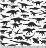 Alphabetosaurus - Black Dinosaurs on White by Robert Kaufman
