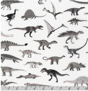 Alphabetosaurus - Grey Dinosaurs by Robert Kaufman SRK-20737-12 GREY