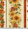 Autumn Bouquet - Sunflower Stripe Metallic Fabric | Robert Kaufman