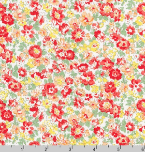 Sevenberry Petite Garden Lawn Packed Florals Red