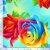 Rainbow Rose - Large Rainbow Roses Aqua
