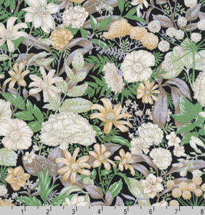 Vintage Study Floral Foliage Taupe by Kaufman