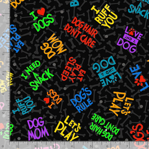 Dog's Rule Text Fabric by Timeless Treasures 