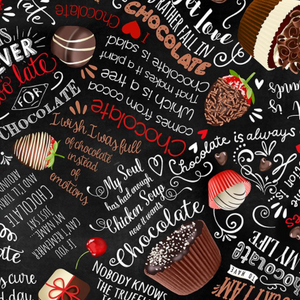 Chocolate Lover Text by Timeless Treasures 