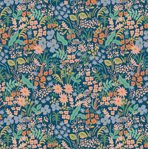 Rifle Paper - Meadow Blue Canvas Fabric