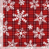 Let it Snow - Snowflakes On Plaid Red Fabric