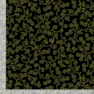 Gilded Rose - Gilded Roses Curl Black Fabric
