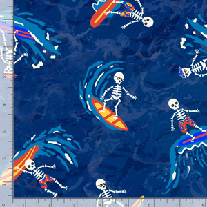 Surfing Skeletons Fabric by Timeless Treasures