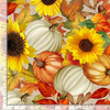 Harvest Pumpkin Sunflowers Allover Fabric 