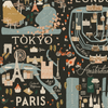 Bon Voyage - City Guide Black Canvas Fabric