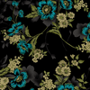 Midnight Garden - Large Floral Teal by RJR