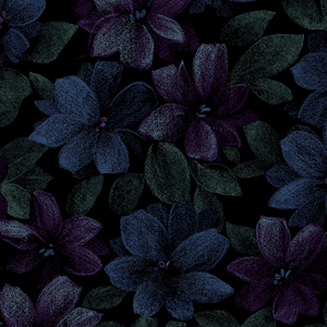 RJR - Midnight Garden Packed Floral Blue