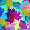 Neon Nature - Bright Painted Leaves Fabric