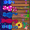 Star Gazing - Colorful Cats On A Fence 11" Stripe