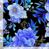 Royal Plume - Large Metallic Floral Fabric