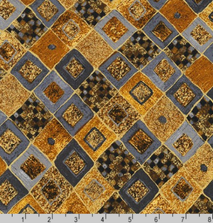 Gustav Klimt - Metallic Diamonds Squares Gold