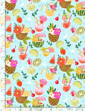 Forever Summer - Tropical Cocktail Drinks Fabric