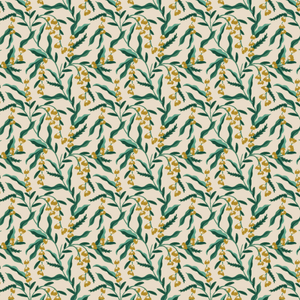 Vintage Garden - Lily Cream Metallic Fabric