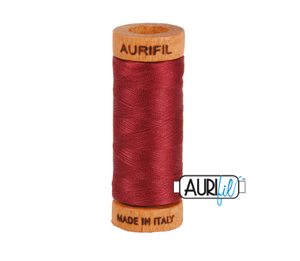 Aurifil 80wt Cotton Thread #2460 Dark Carmine Red