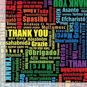 Everyday Heroes - Thank You Words Multilingual by Timeless Treasures