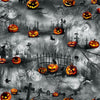 Wicked - Graveyard Pumpkin Garden Fabric