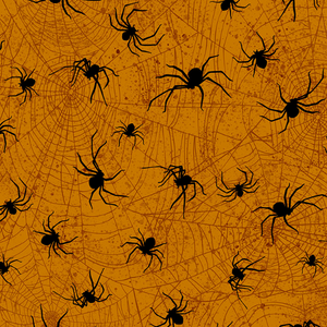 Boo Brew Spiders in a Web by Timeless Treasures | Halloween Fabrics
