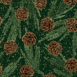 Meet Magnolia Pine/Gold Metallic by Hoffman Fabrics | Christmas Fabric