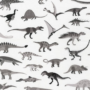 Alphabetosaurus - Grey Dinosaurs by Robert Kaufman SRK-20737-12 GREY