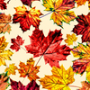 Neon Nature - Tossed Electric Leaves Fabric