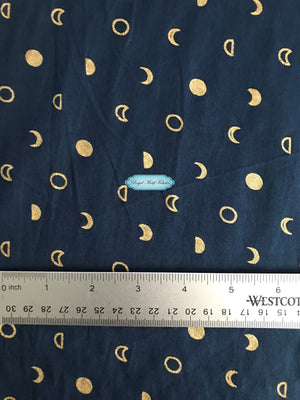 Indah Batiks - Moons Navy/Gold Batik - Remnant