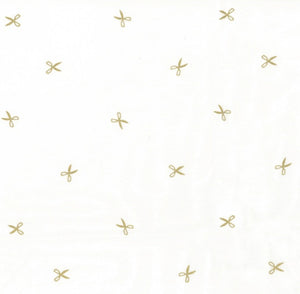 Hoffman Fabrics - Indah Batiks - Scissors White/Gold Batik