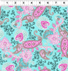 Cassandra Paisley Aqua Fabric by Clothworks | Designer Fabrics 